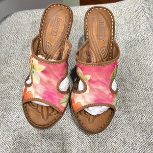 Women's Born Pink Floral Sandals